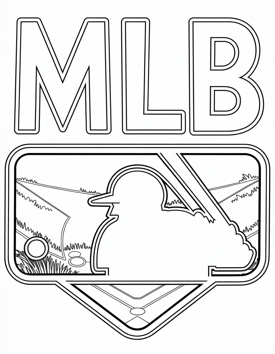 mlb logo coloring page