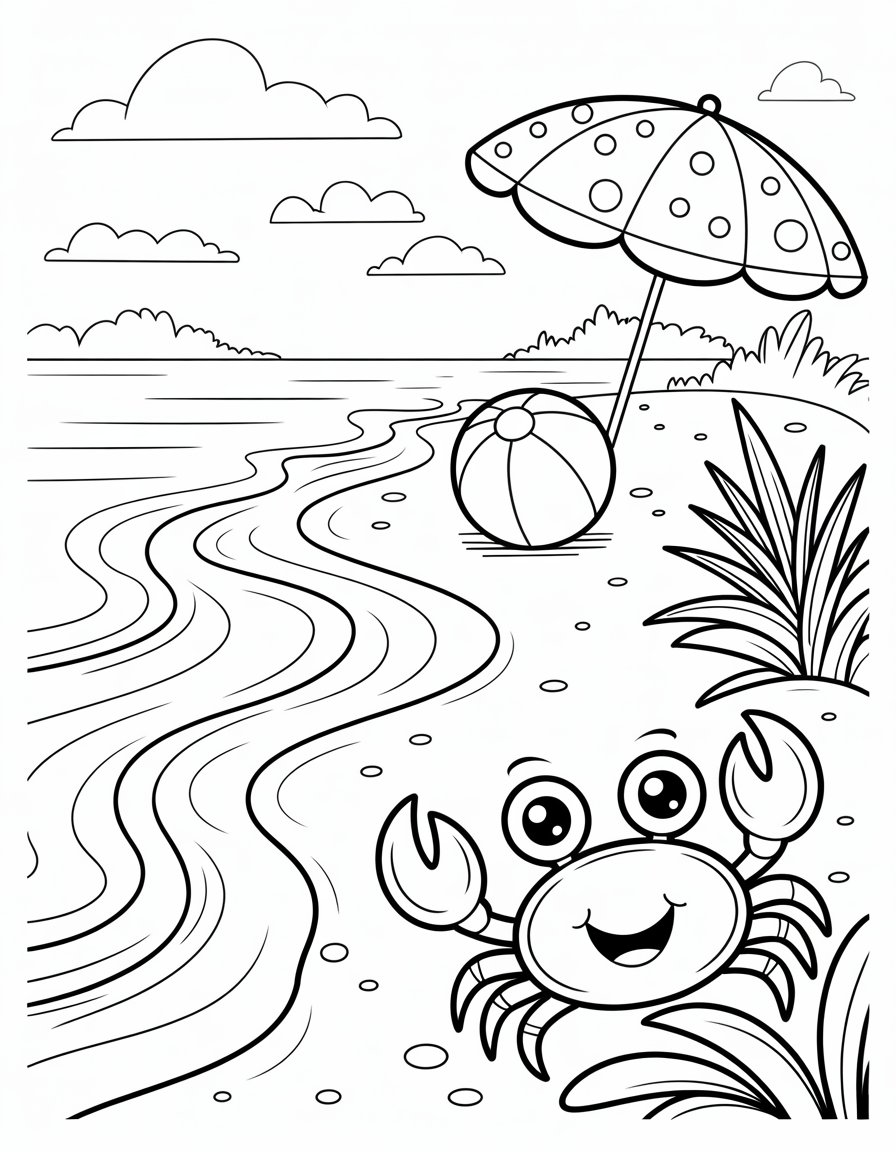 Beach Coloring Pages
