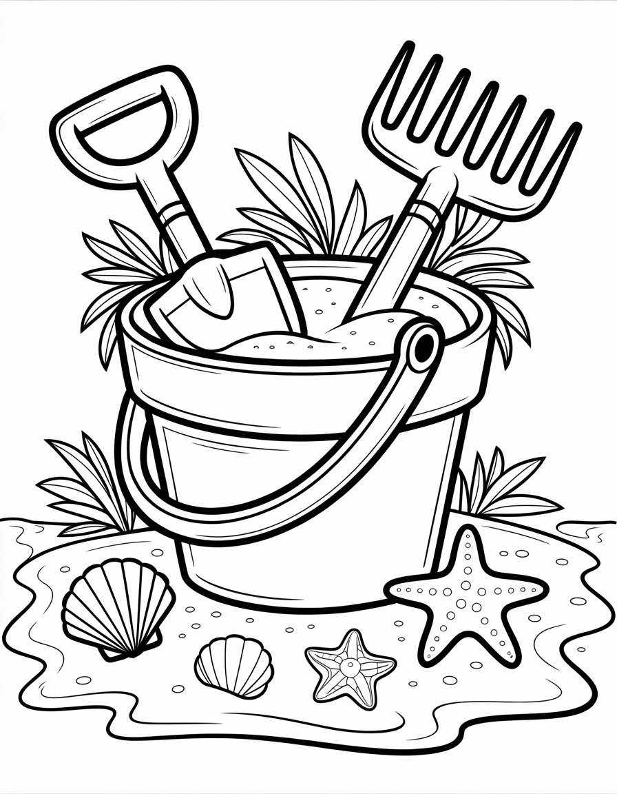 beach pail coloring page