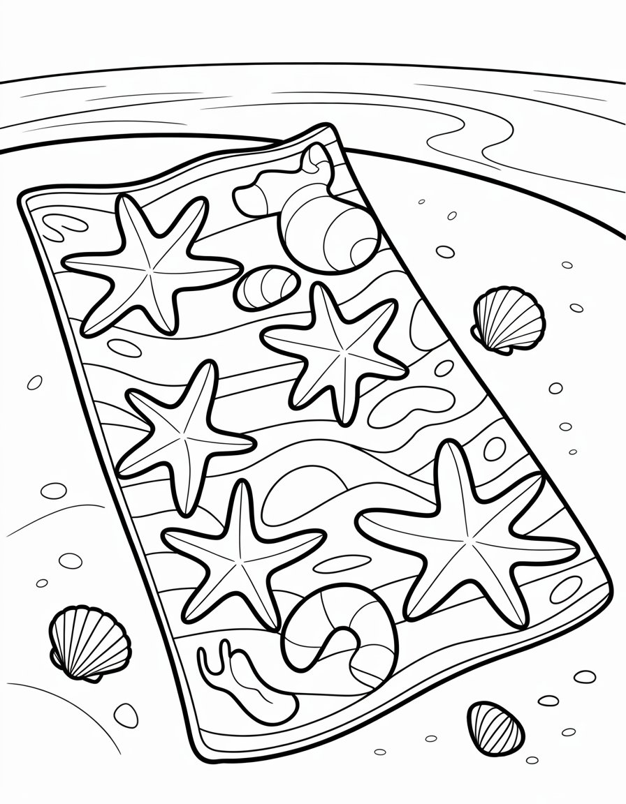 beach towel coloring page