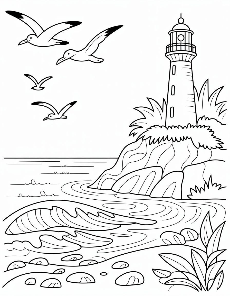 coastal coloring page