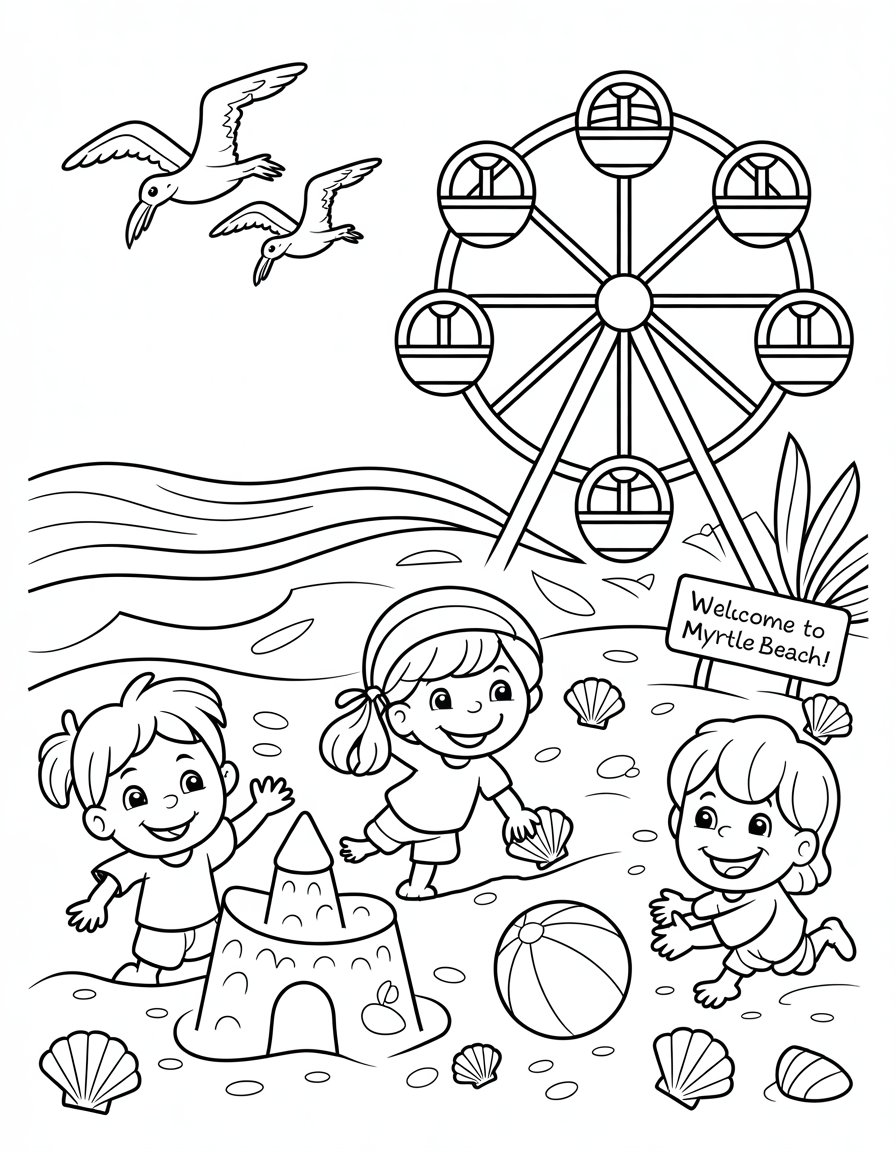 myrtle beach coloring page