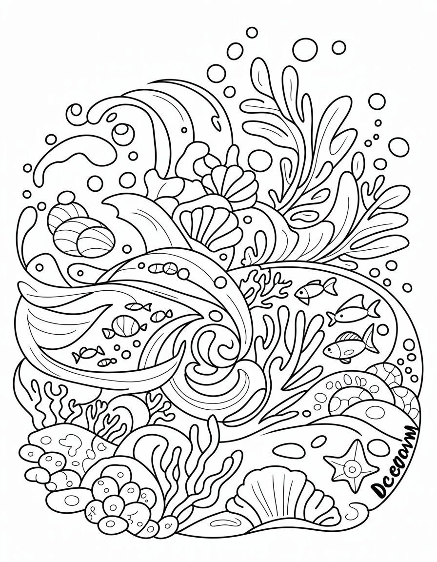 ocean mandala coloring page