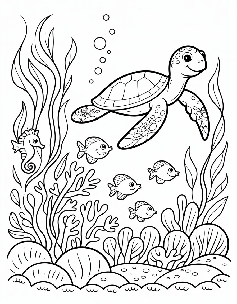 ocean themed coloring page