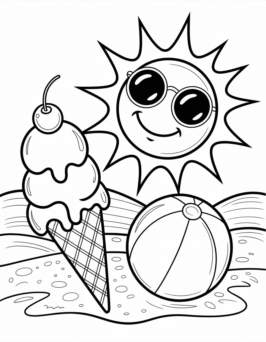 summer vibes coloring page