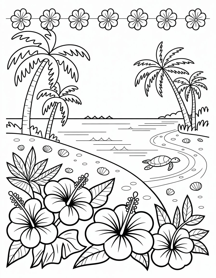 tropical coloring page