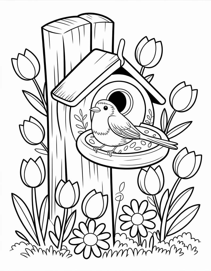 backyard bird coloring page