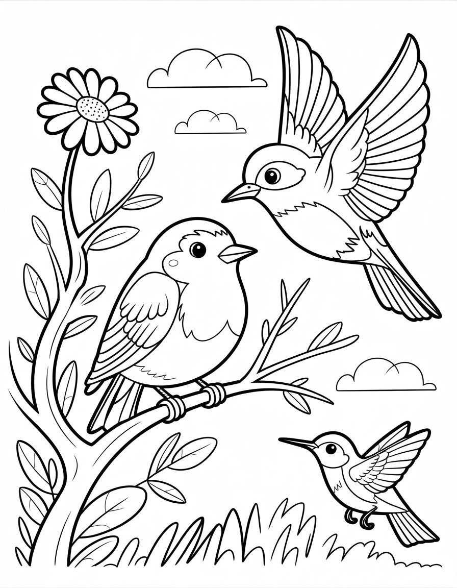 bird coloring book pages