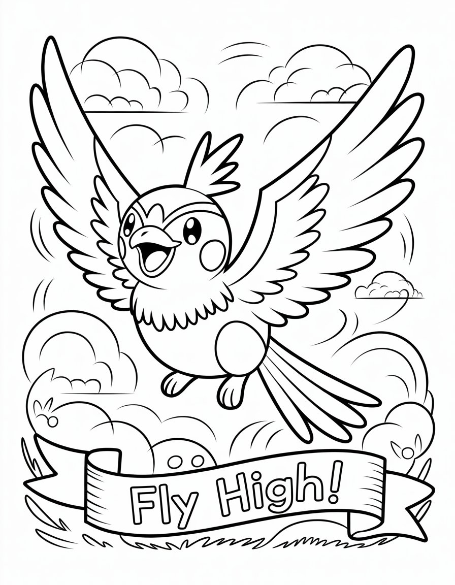 bird pokemon coloring page