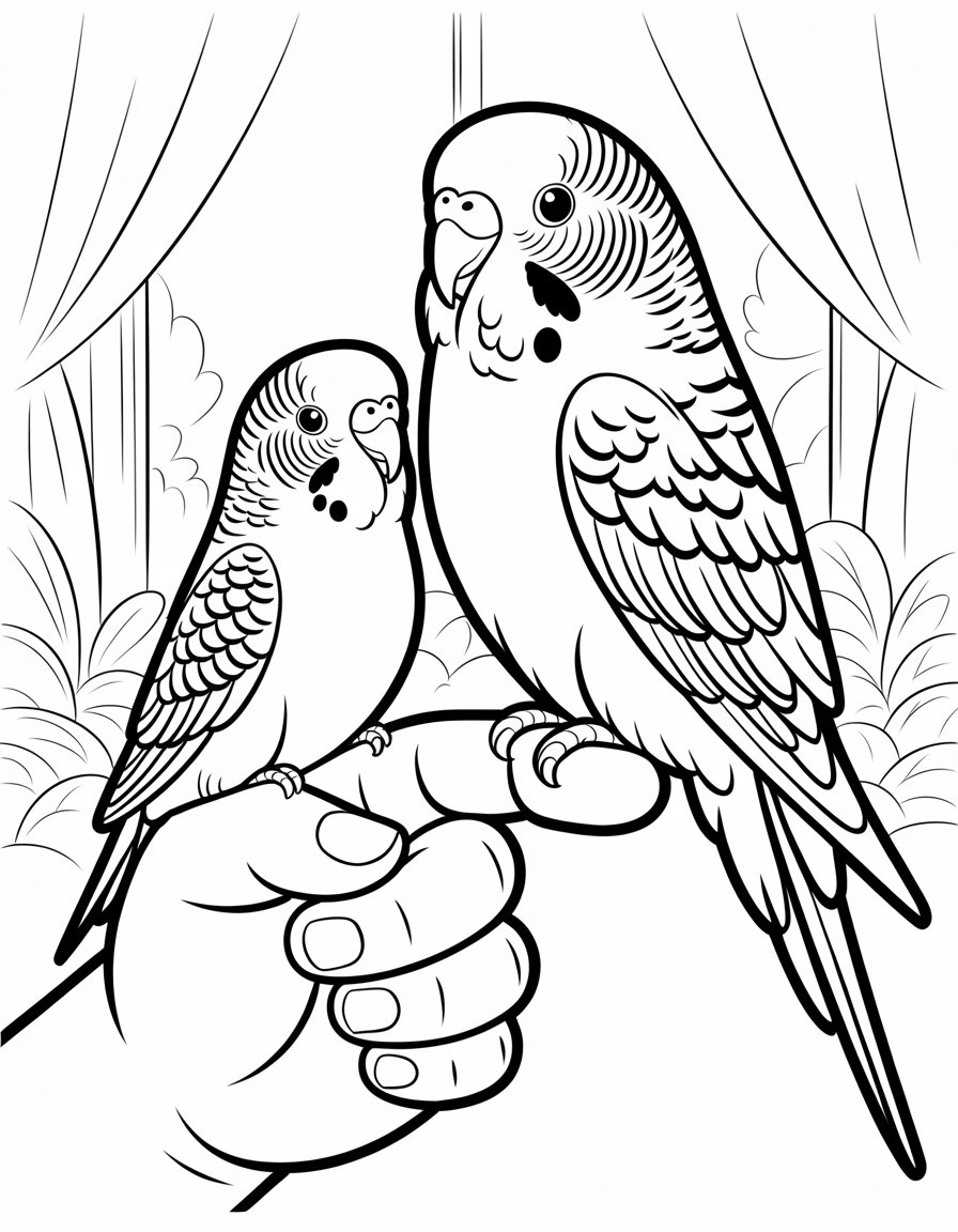 budgie bird coloring page