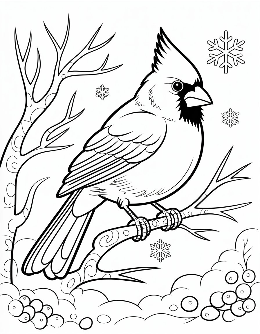 cardinal bird coloring page