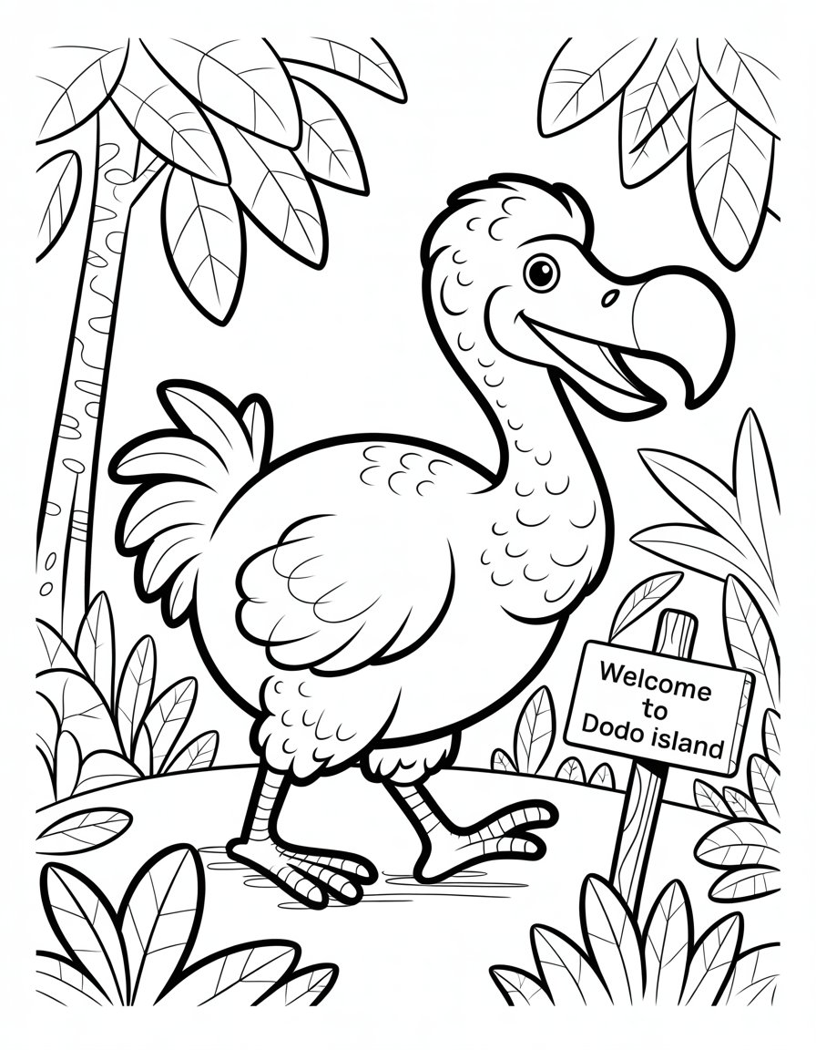 dodo bird coloring page