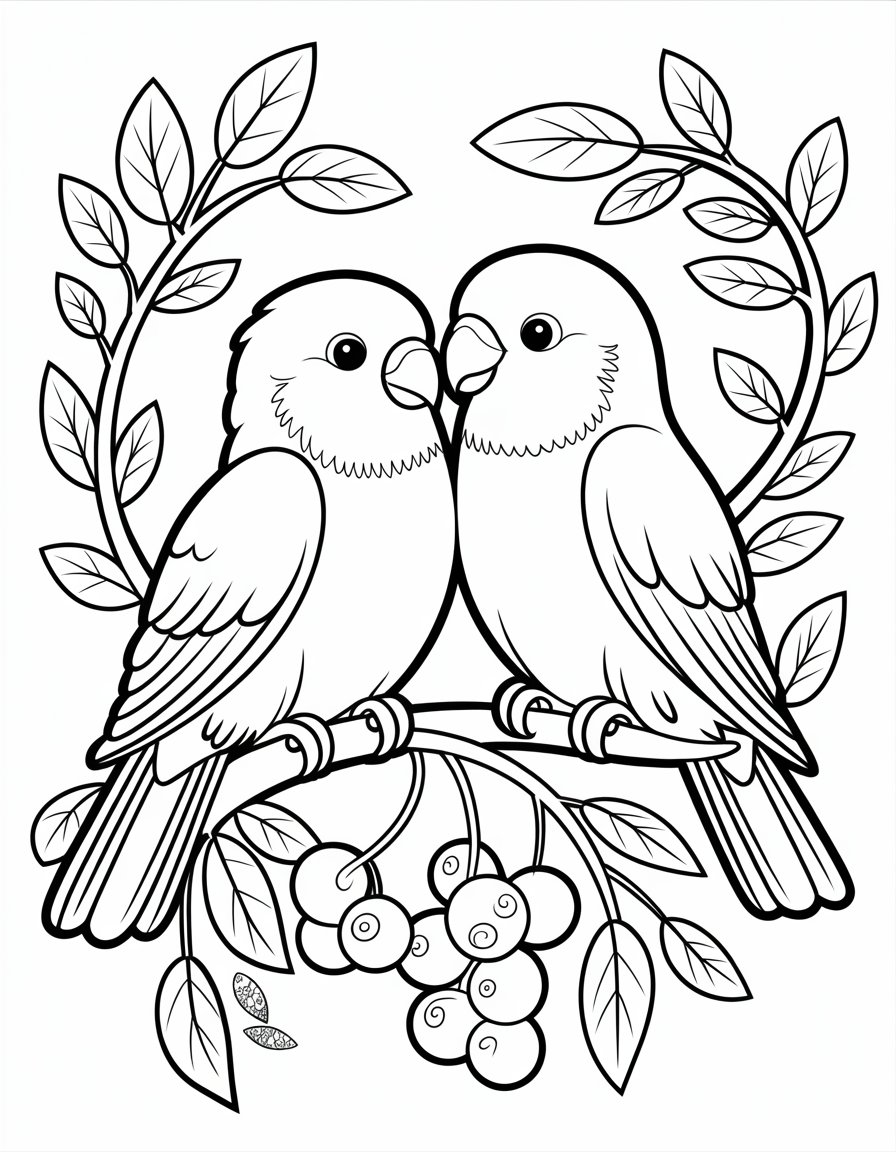 love bird coloring page