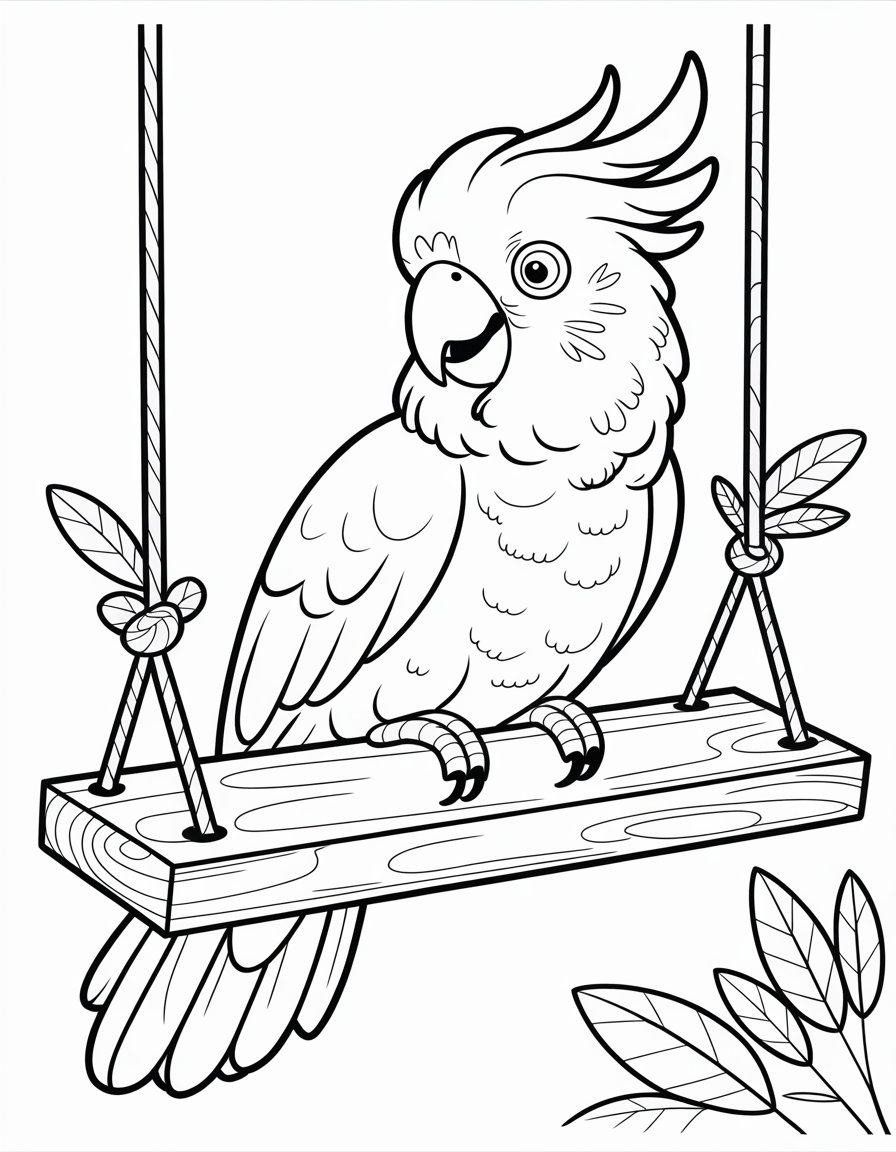 parrot bird coloring page
