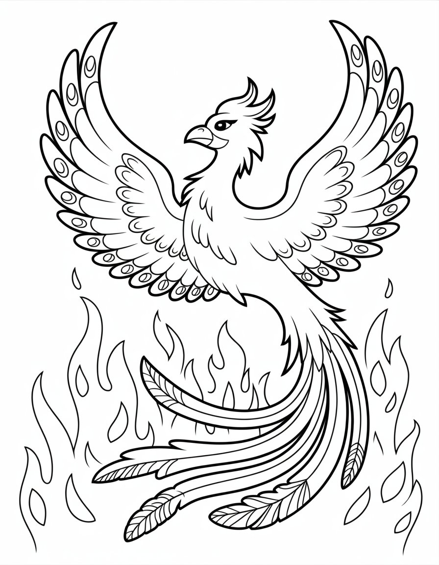 phoenix bird coloring page