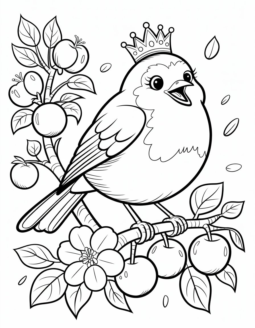 red bird coloring page