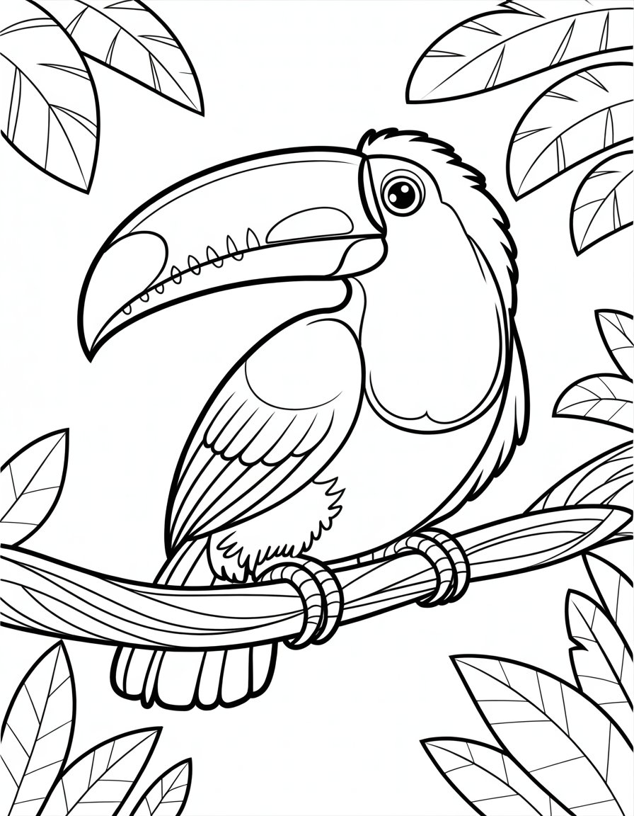 toucan bird coloring page