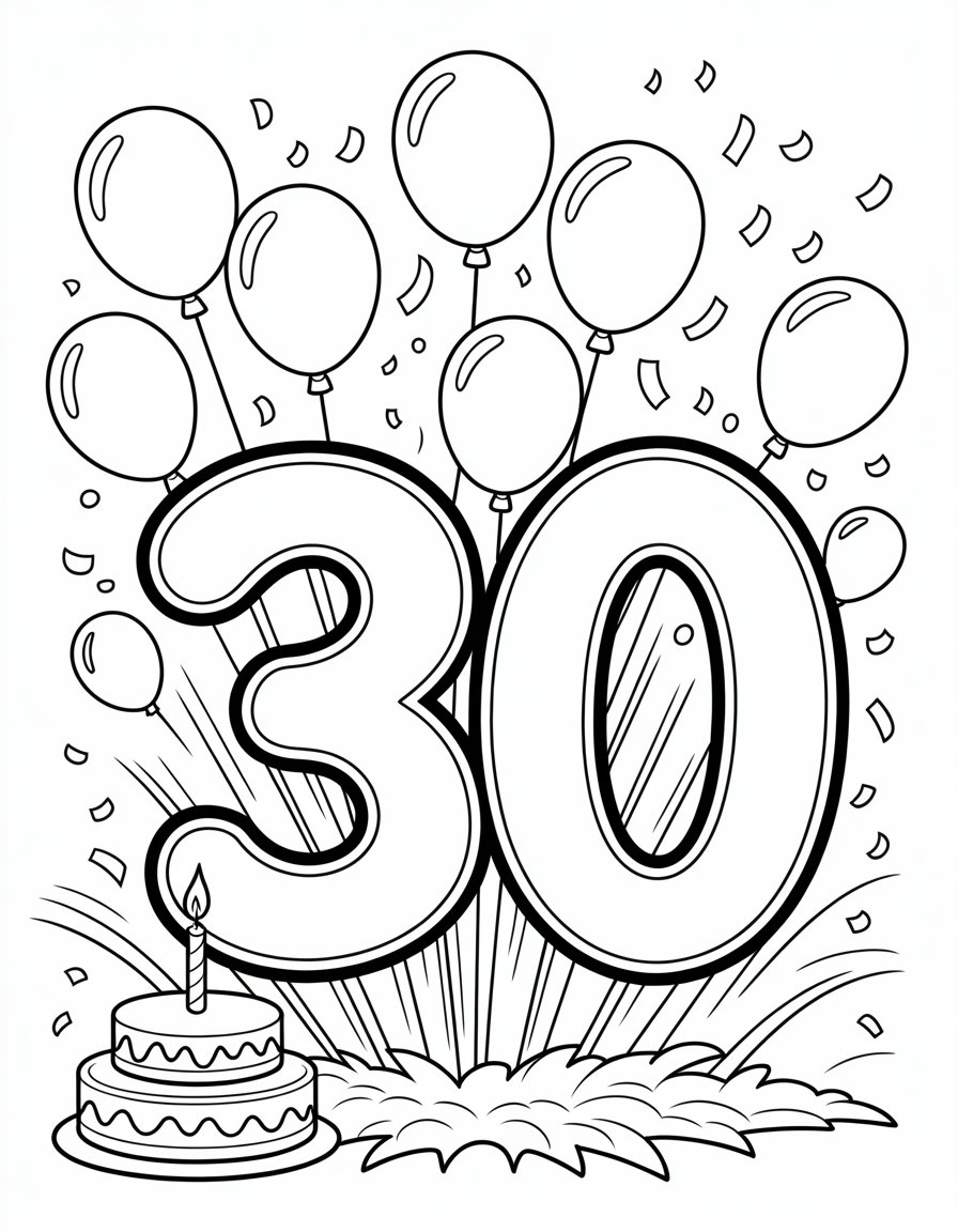 30th birthday coloring page