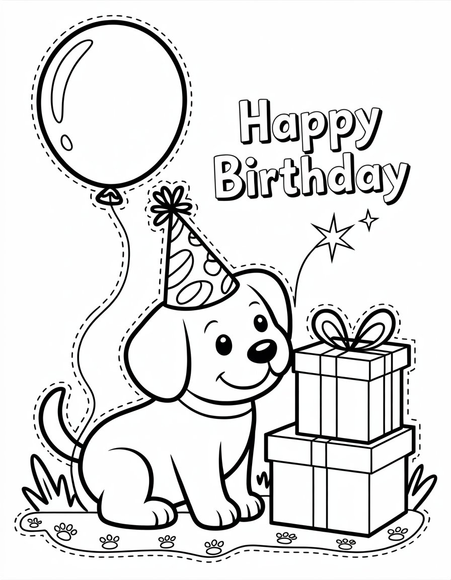 birthday card printable coloring