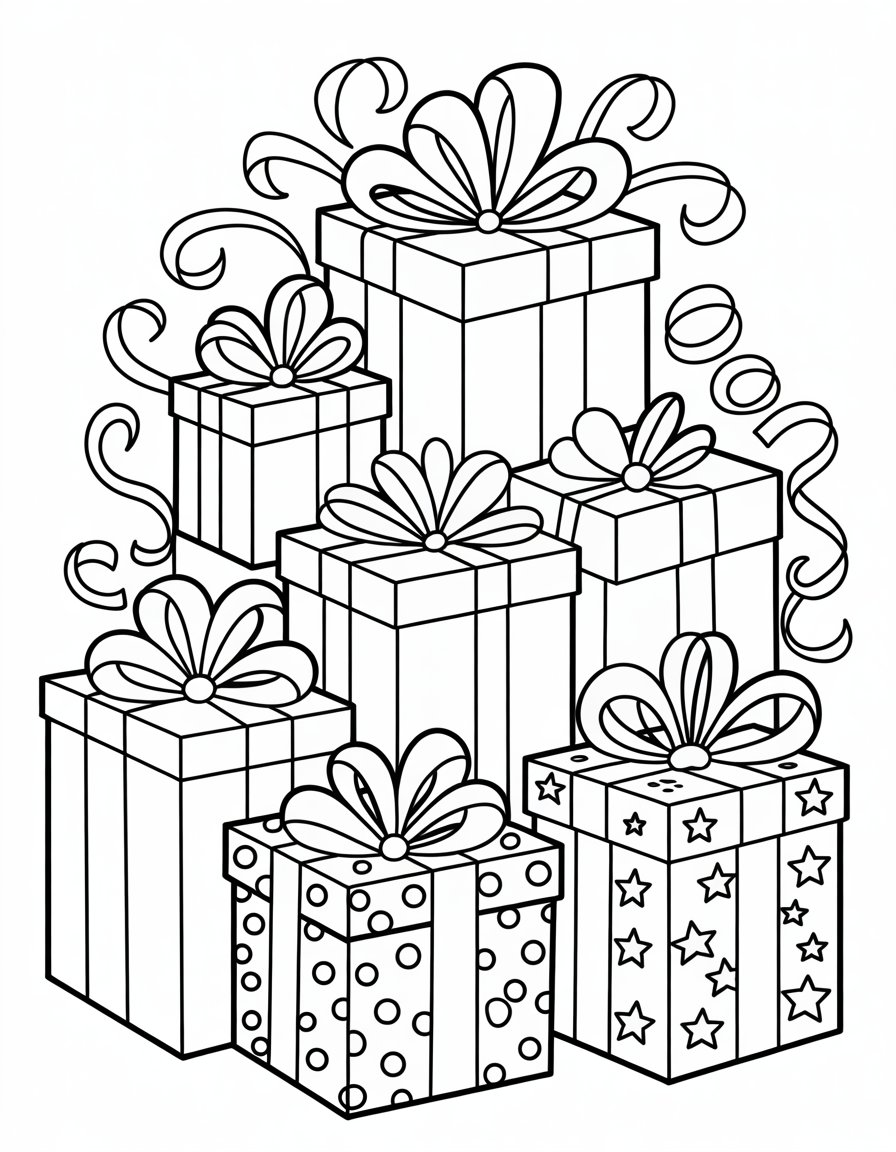 birthday presents coloring page
