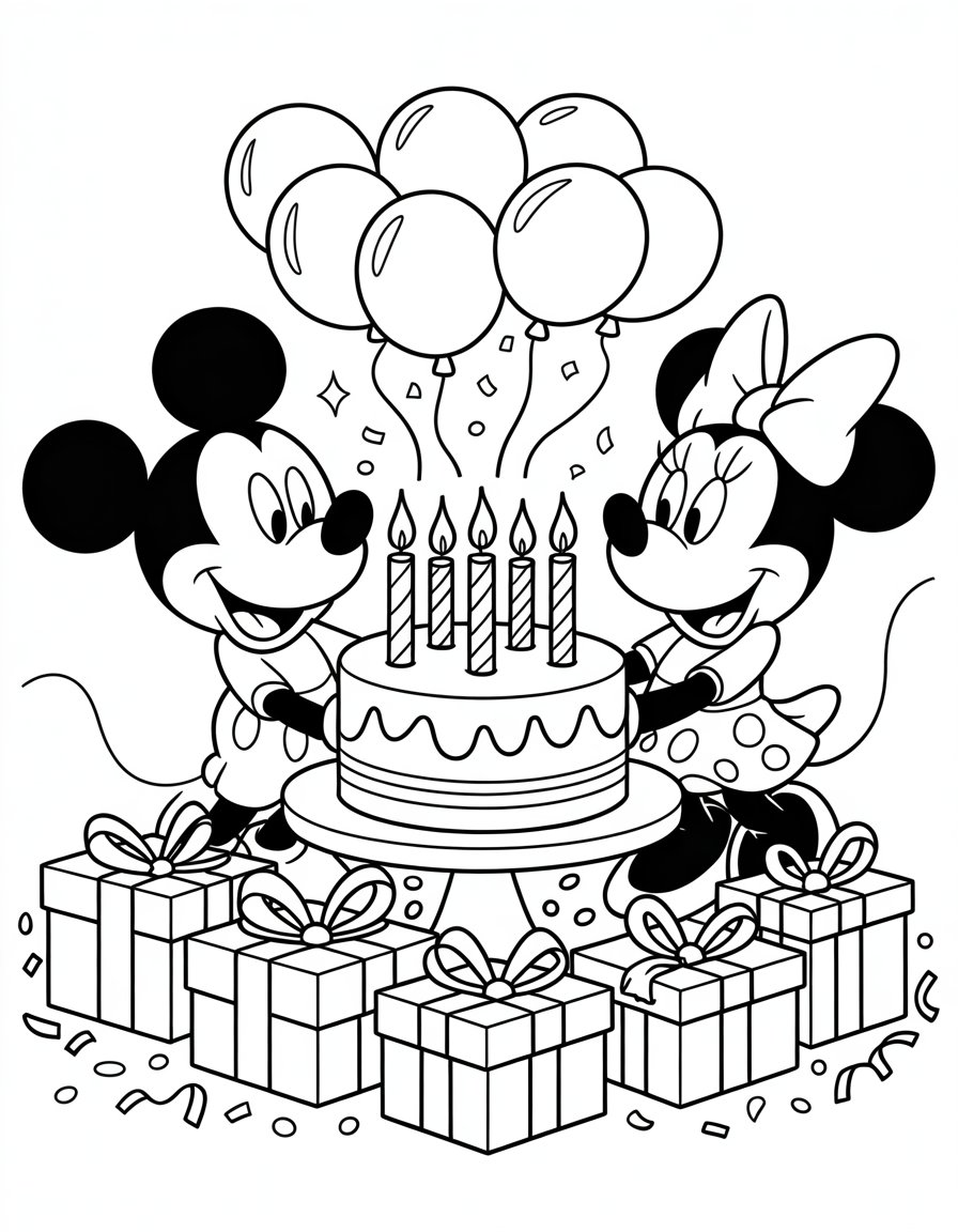 disney birthday coloring page