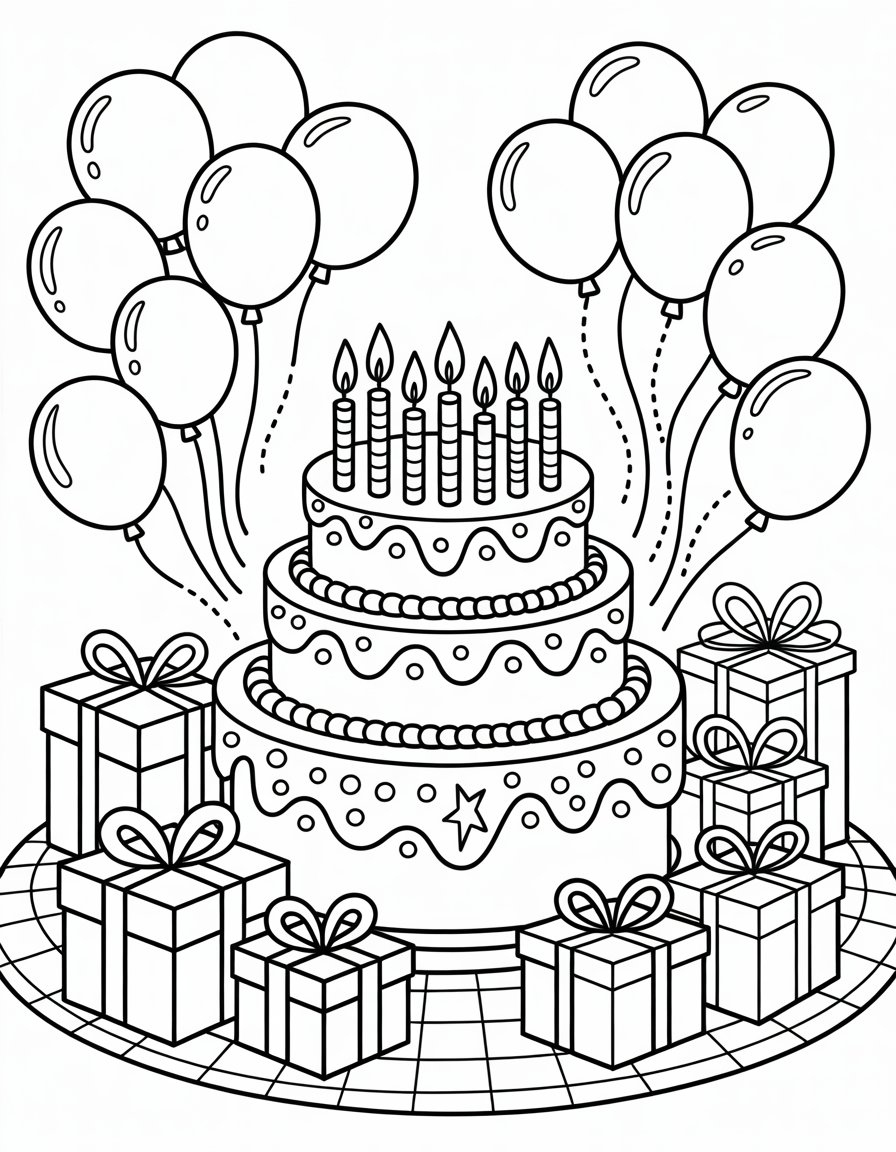 free birthday printable coloring page