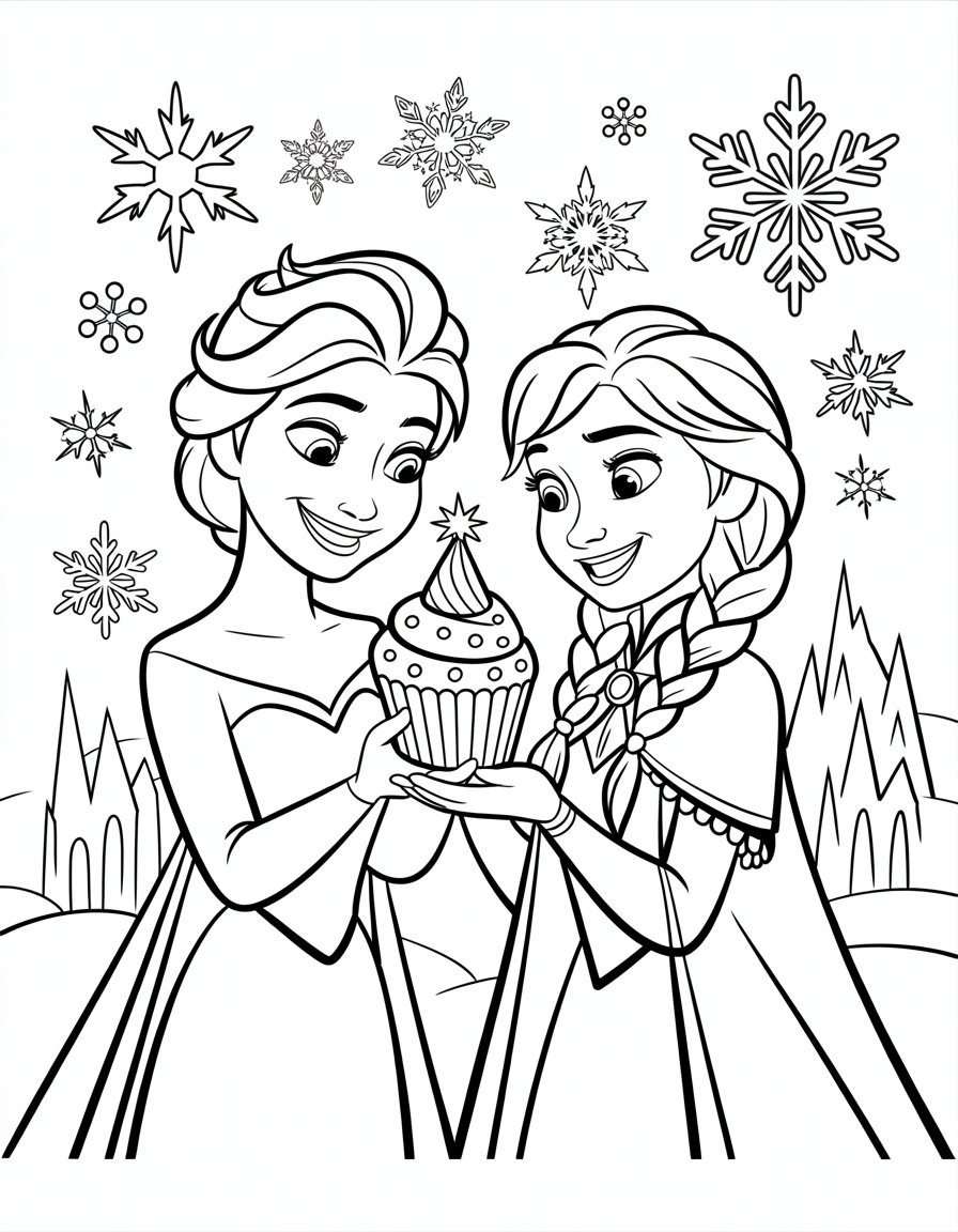 frozen birthday coloring page