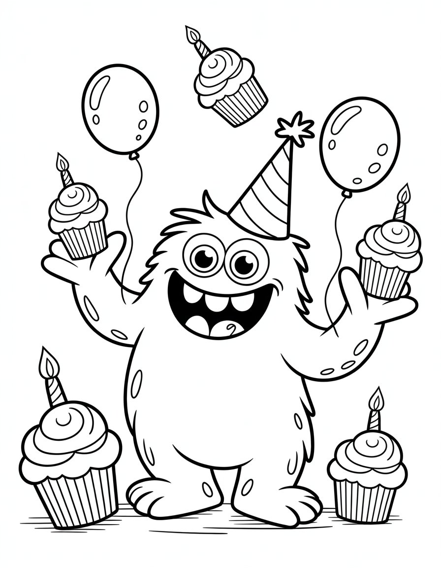 funny birthday coloring page