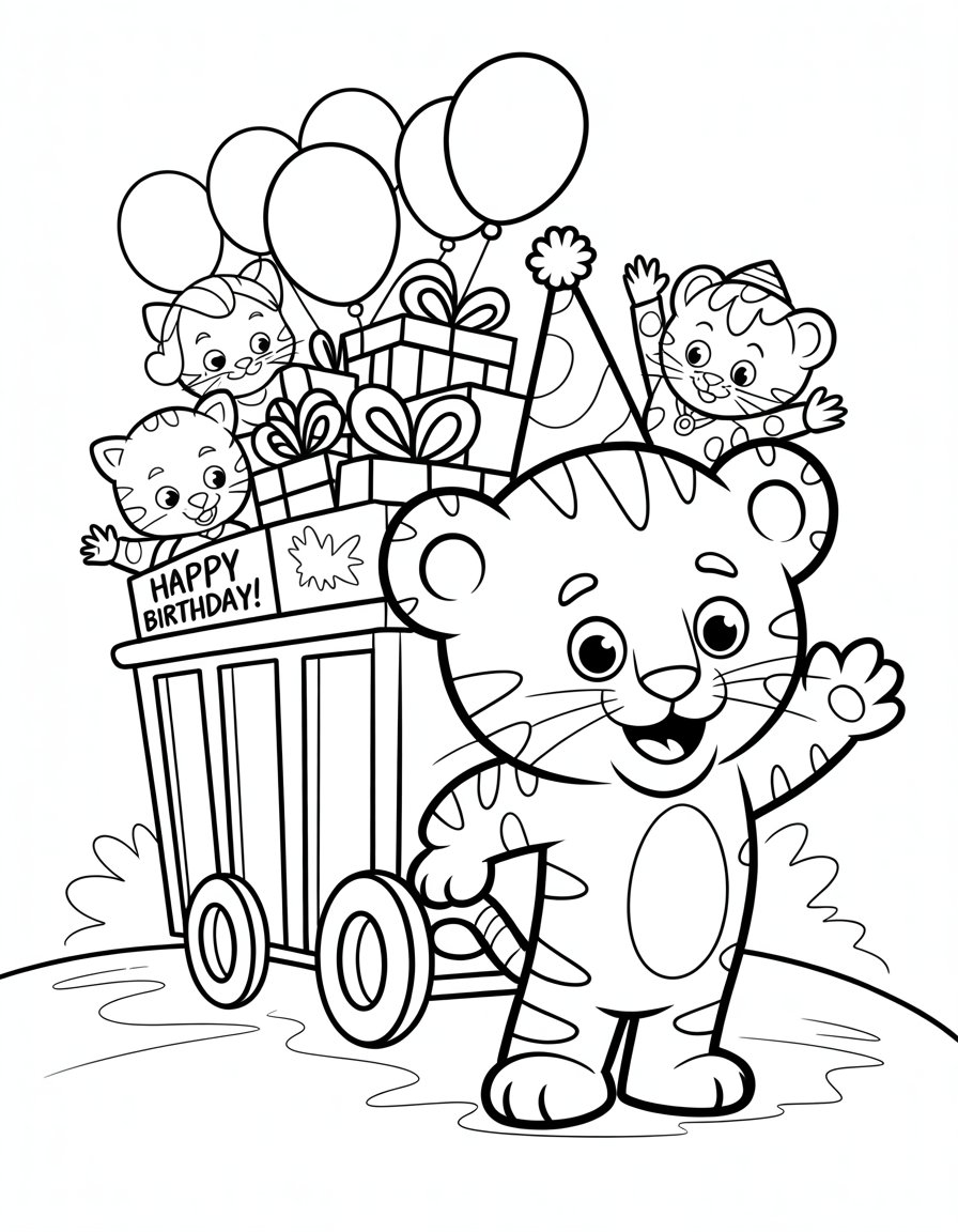 happy birthday daniel tiger coloring page