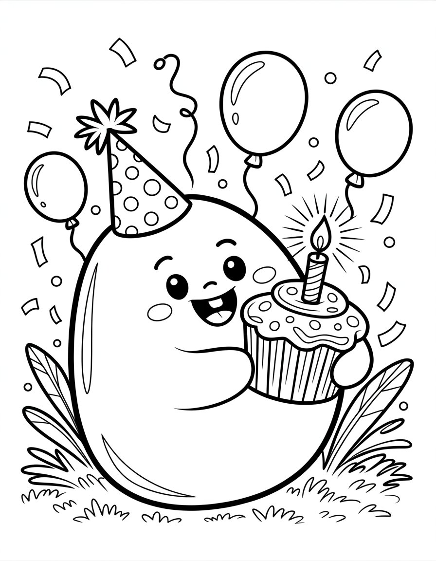 happy birthday squishmallow coloring page
