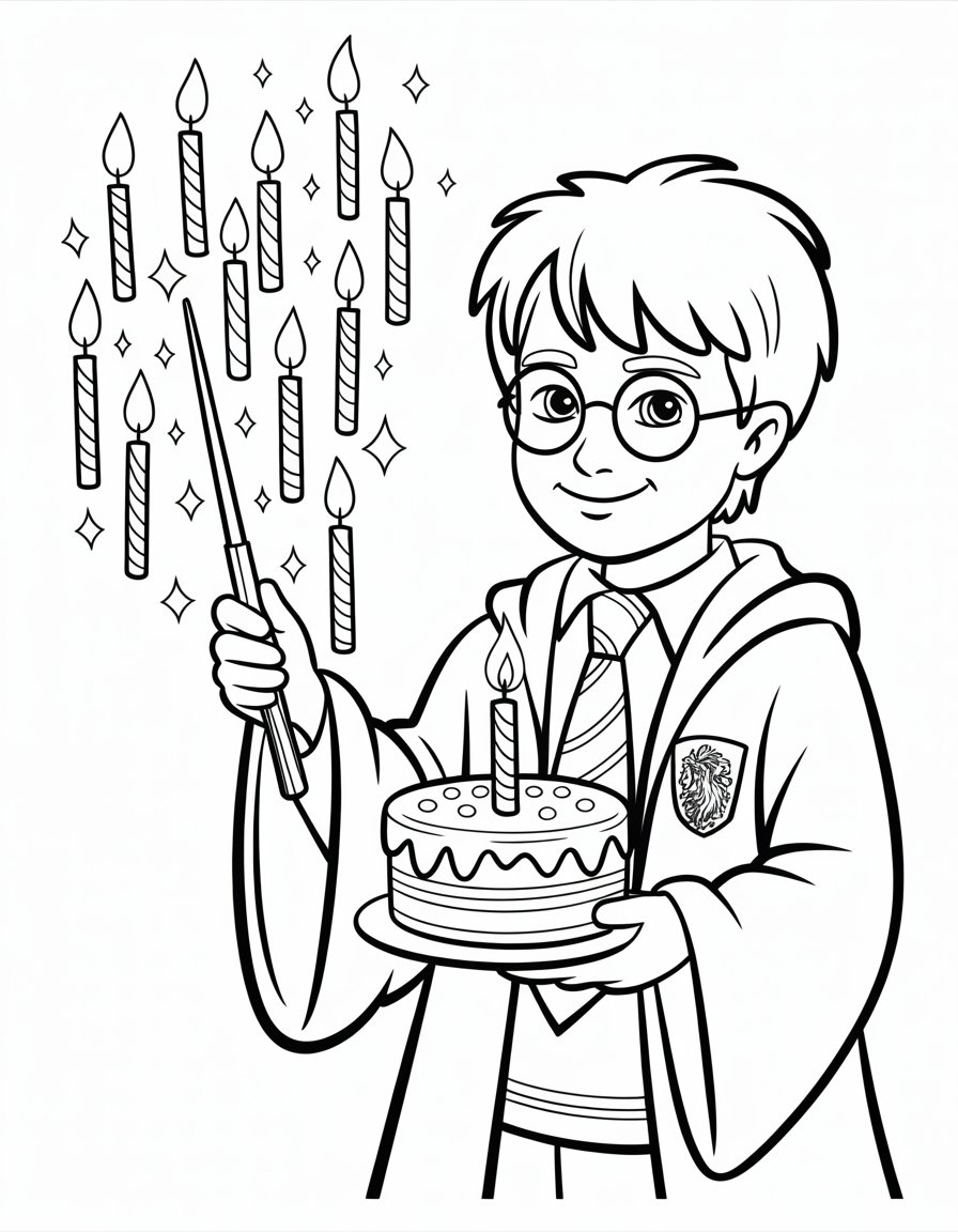 harry potter birthday coloring page