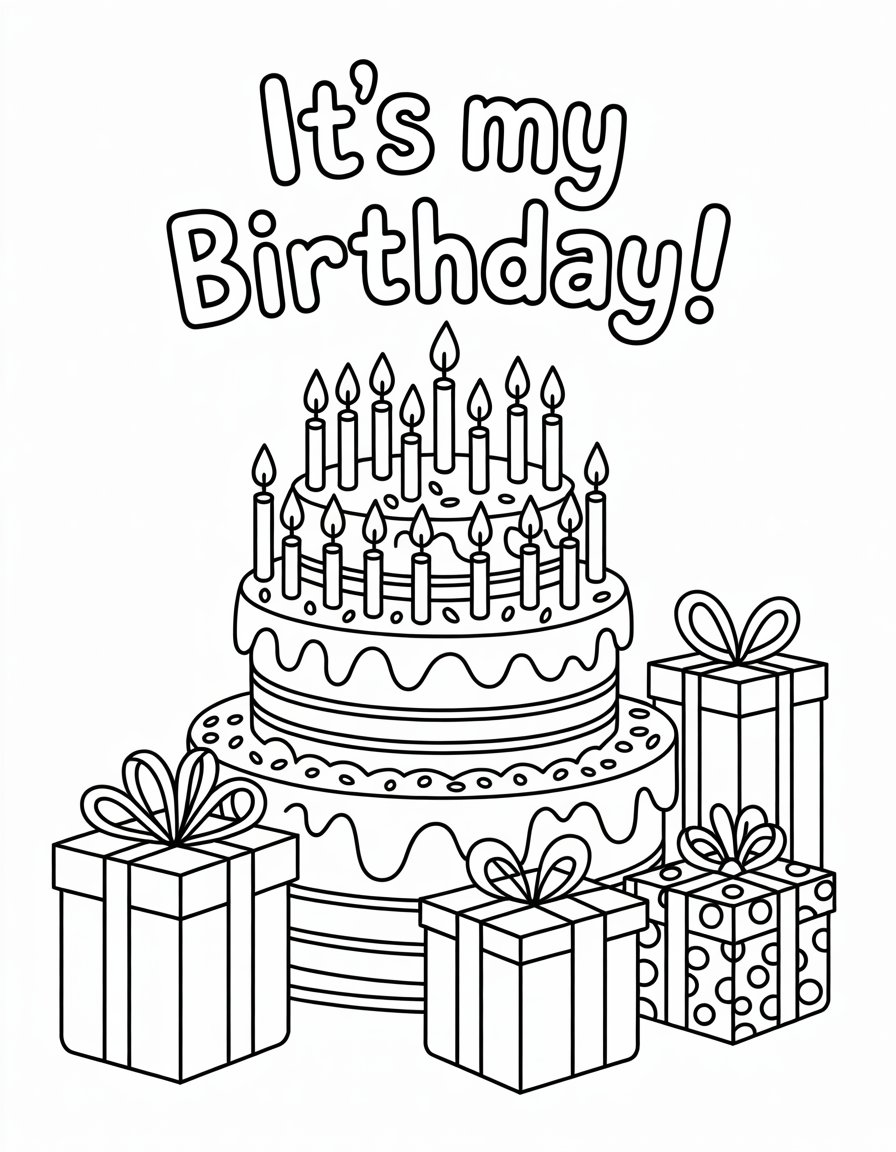 its my birthday coloring page