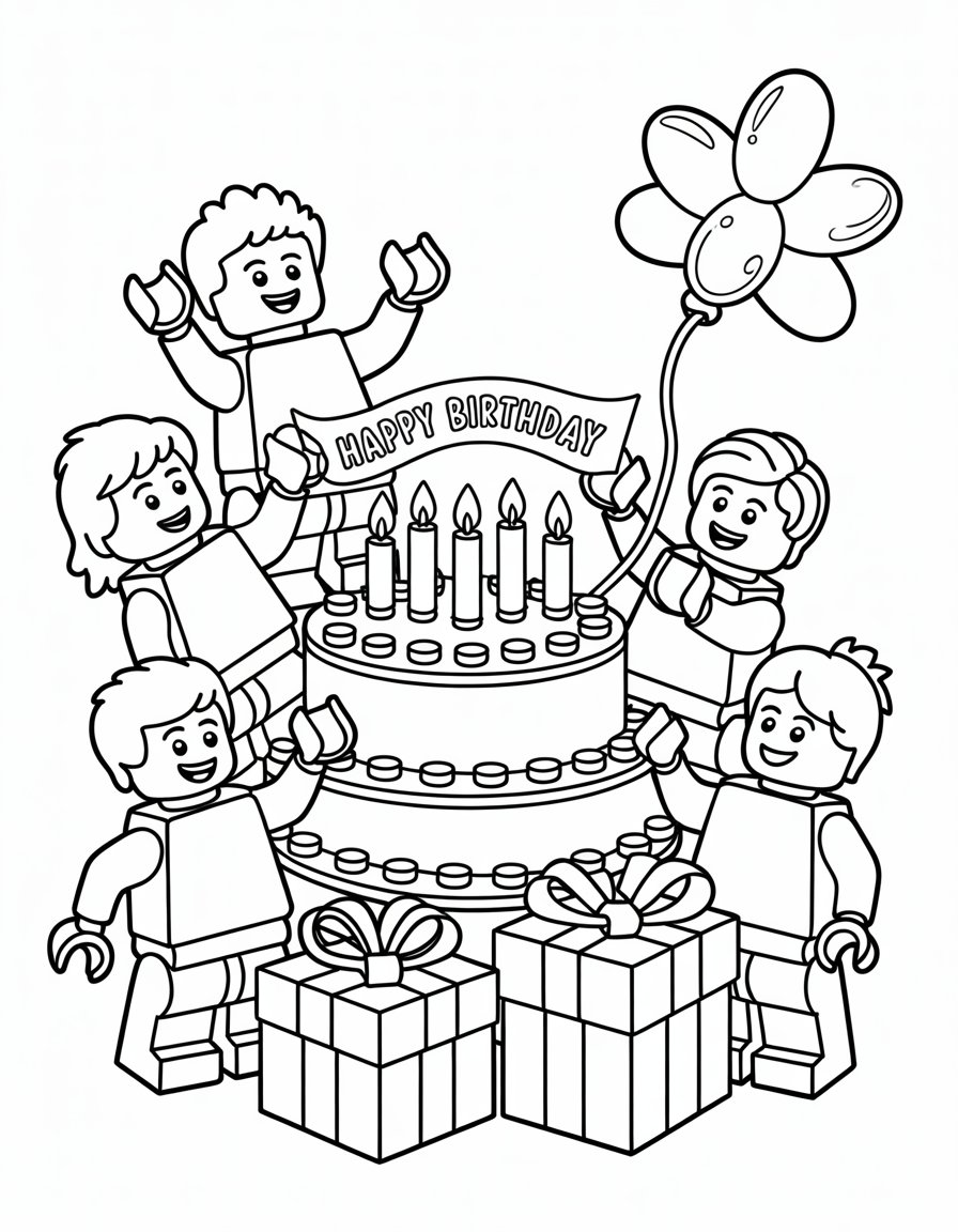 lego birthday coloring page