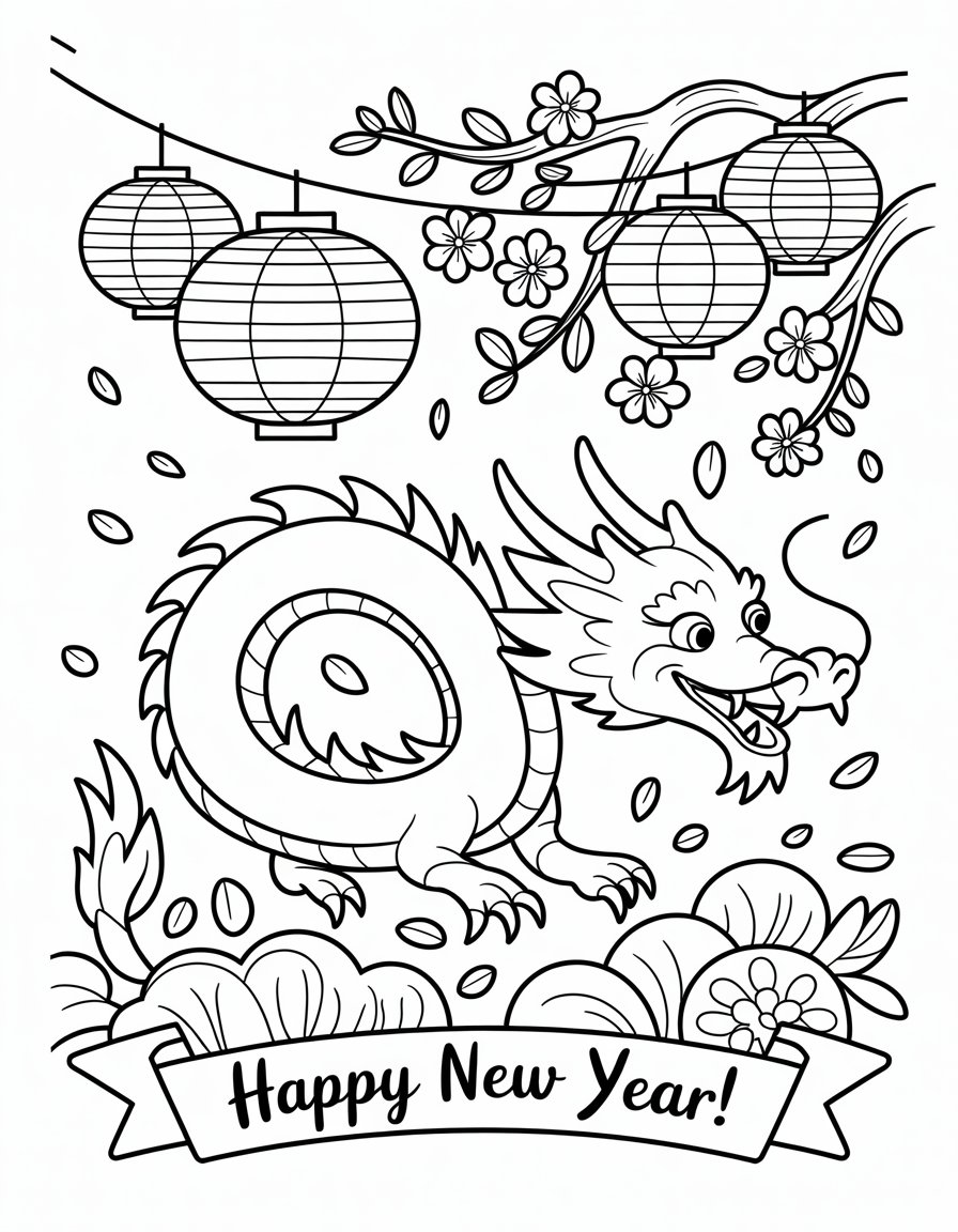 lunar new year coloring sheet