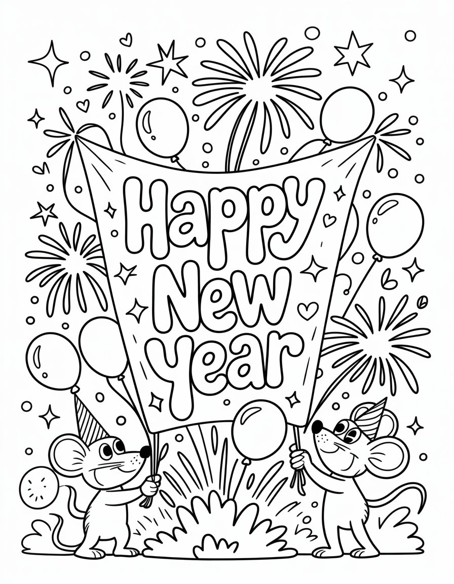 new year's eve coloring page