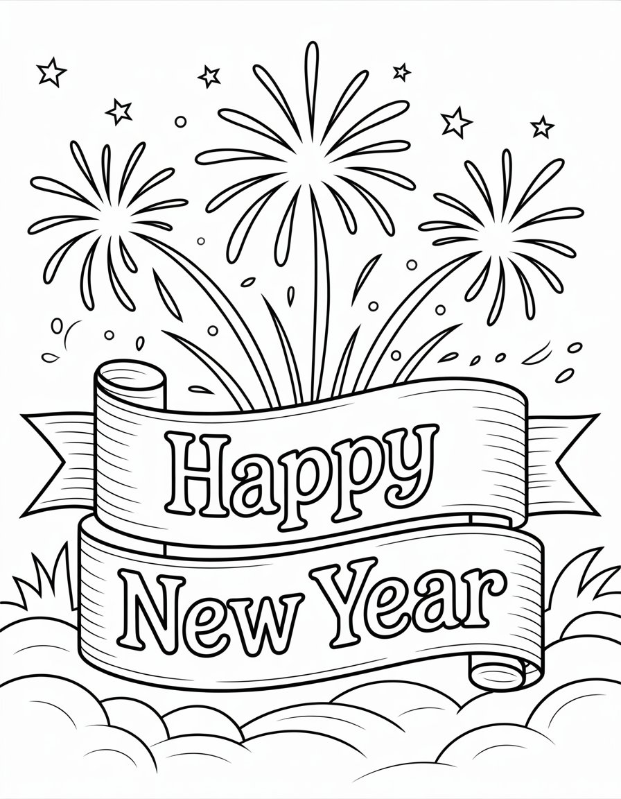 new years coloring sheets