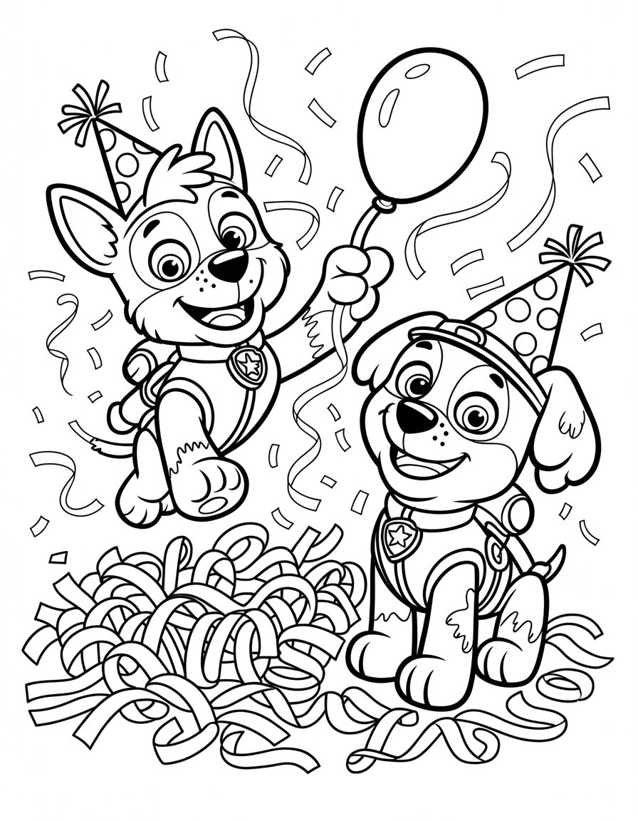 paw patrol birthday coloring page