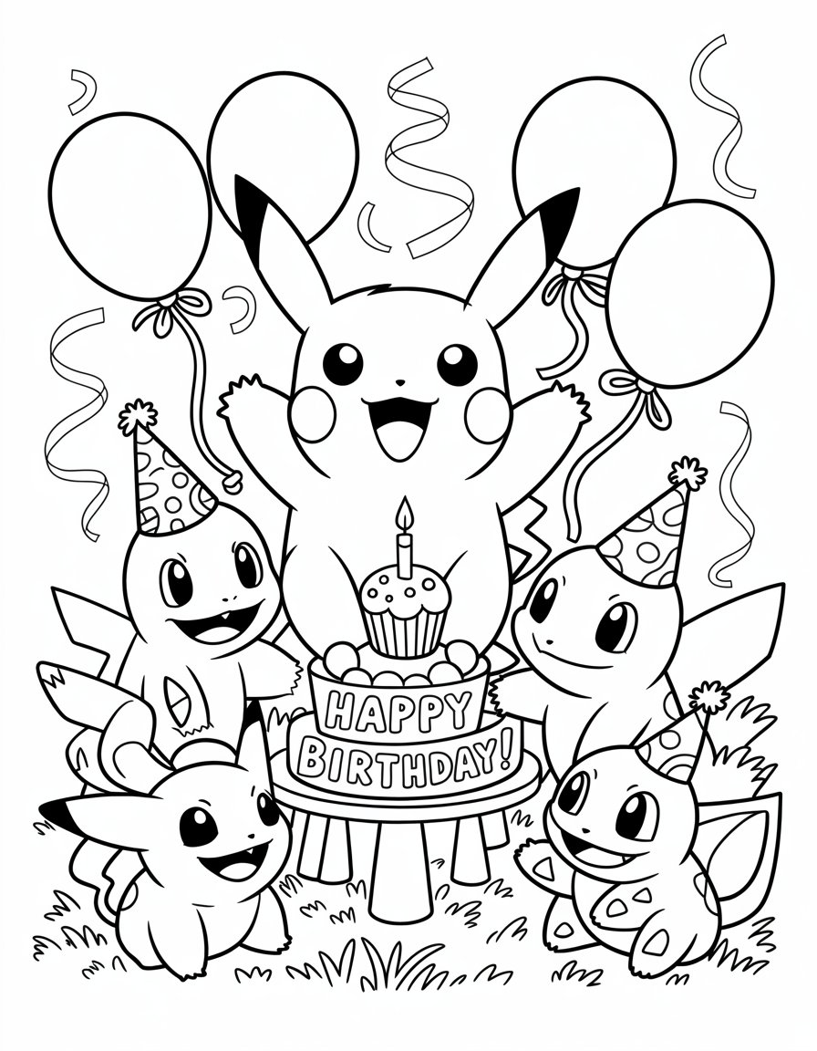 pokemon birthday coloring page