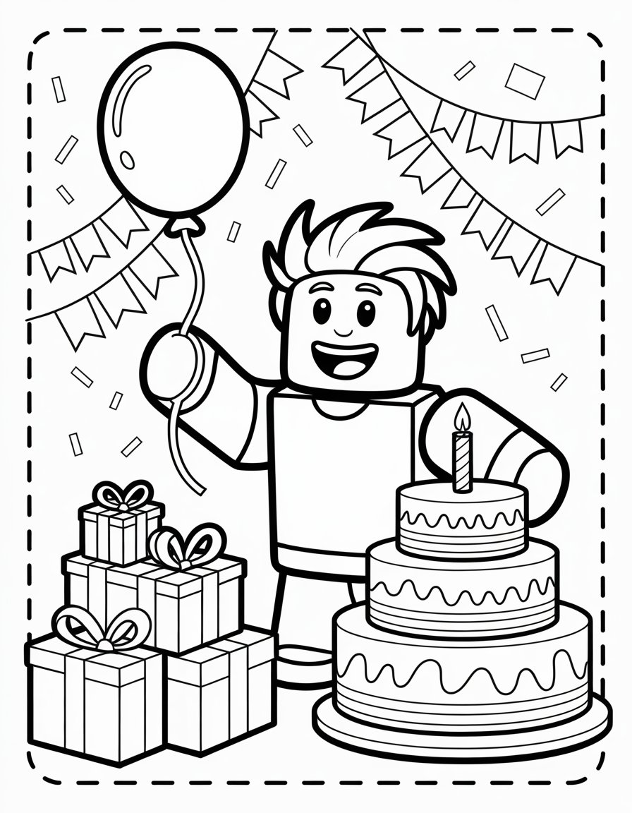 roblox birthday coloring page