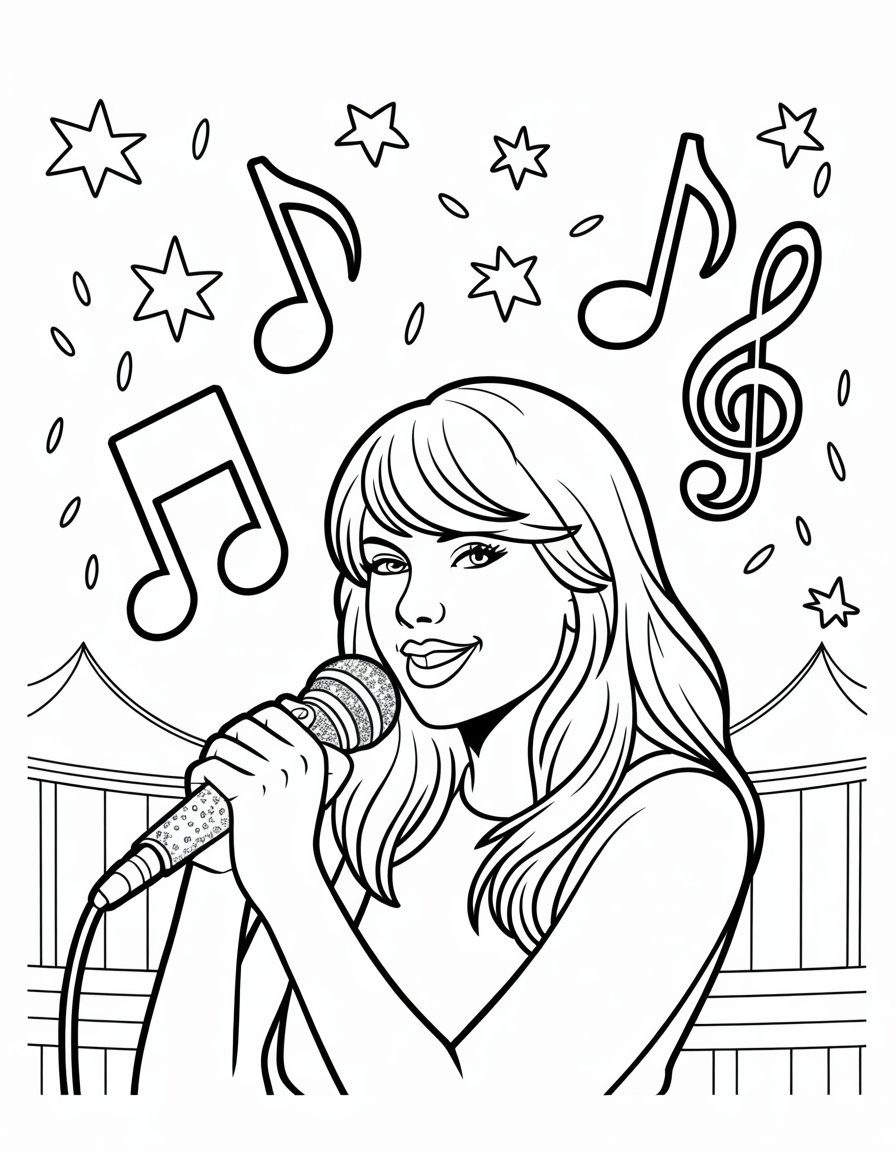 taylor swift birthday coloring page