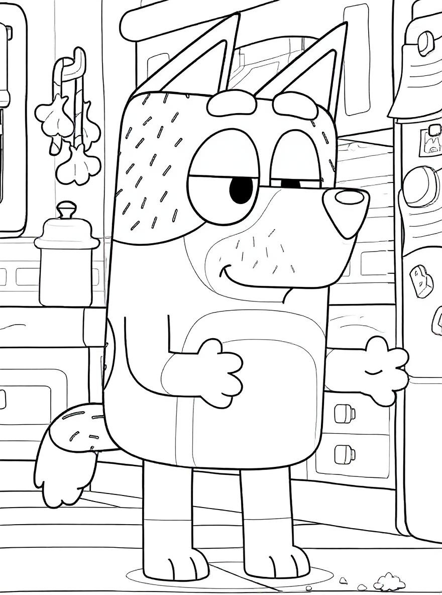 Bandit in the kitchen coloring page