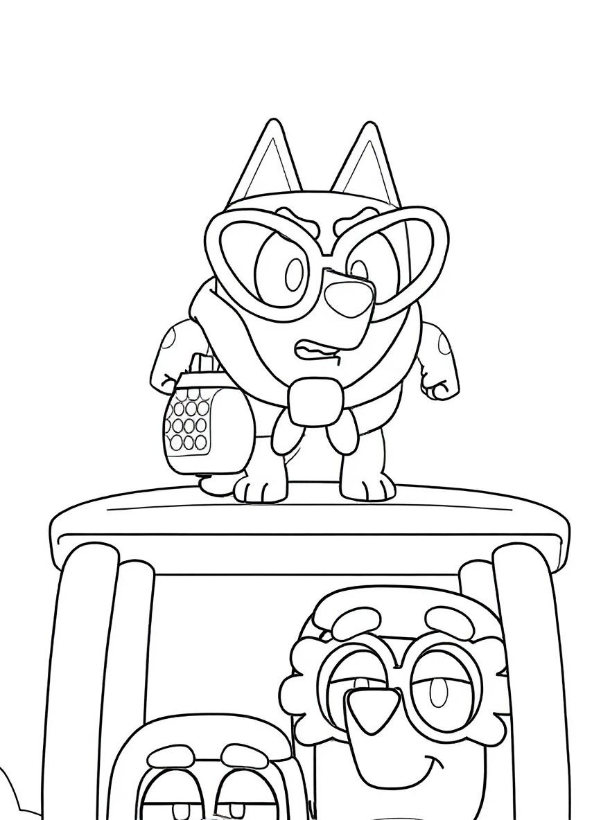 Bingo and Grannies coloring page