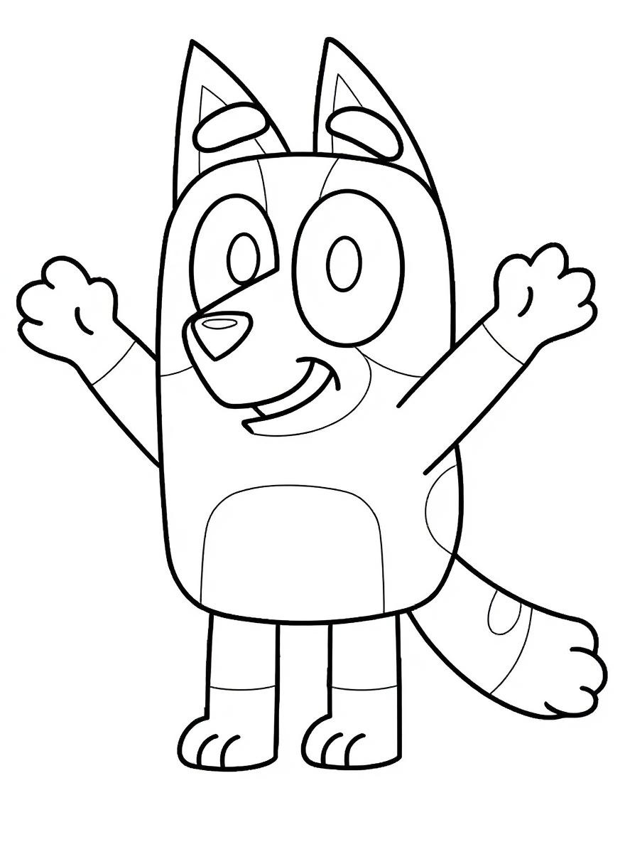 Bingo excited coloring page