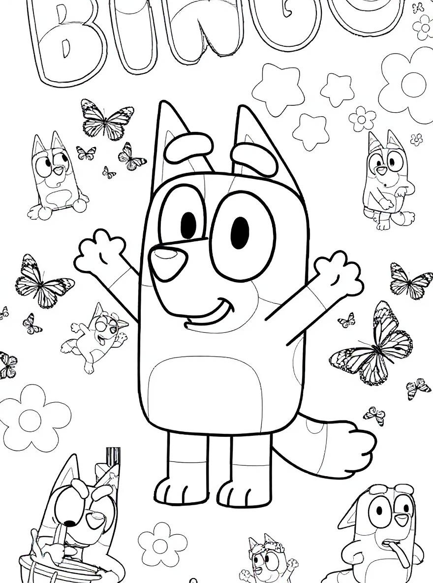 Bingo fun with butterflies coloring page
