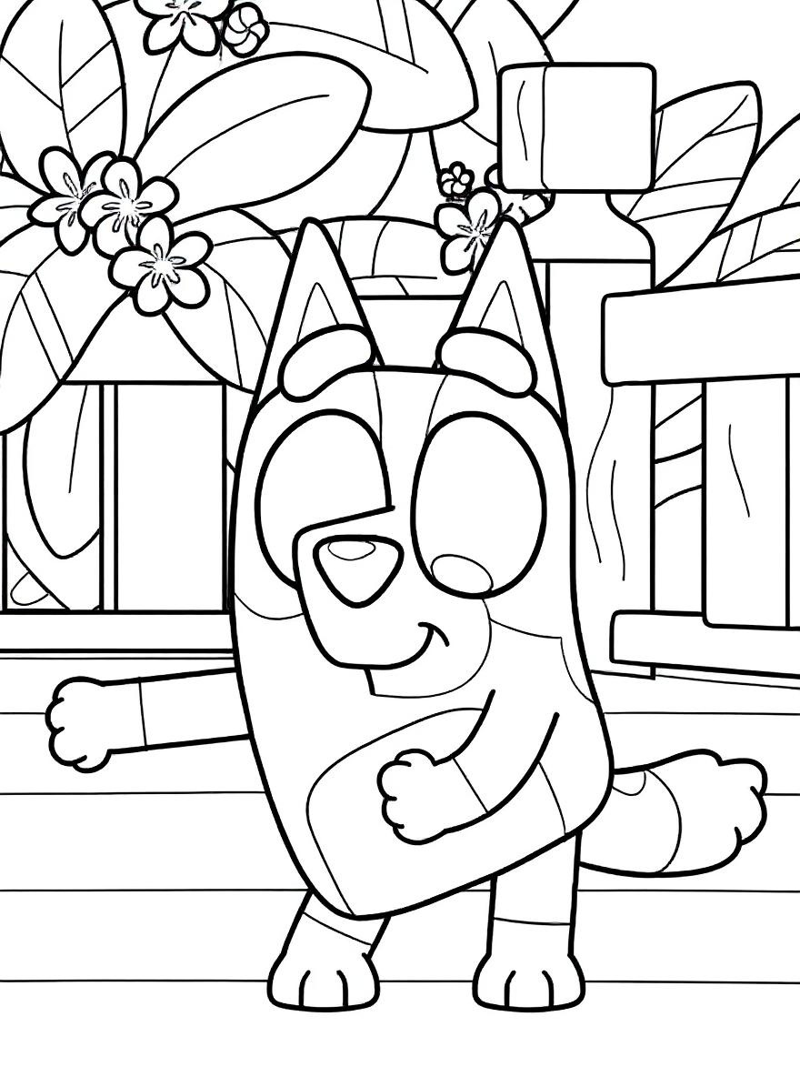 Bingo heeler dancing coloring page