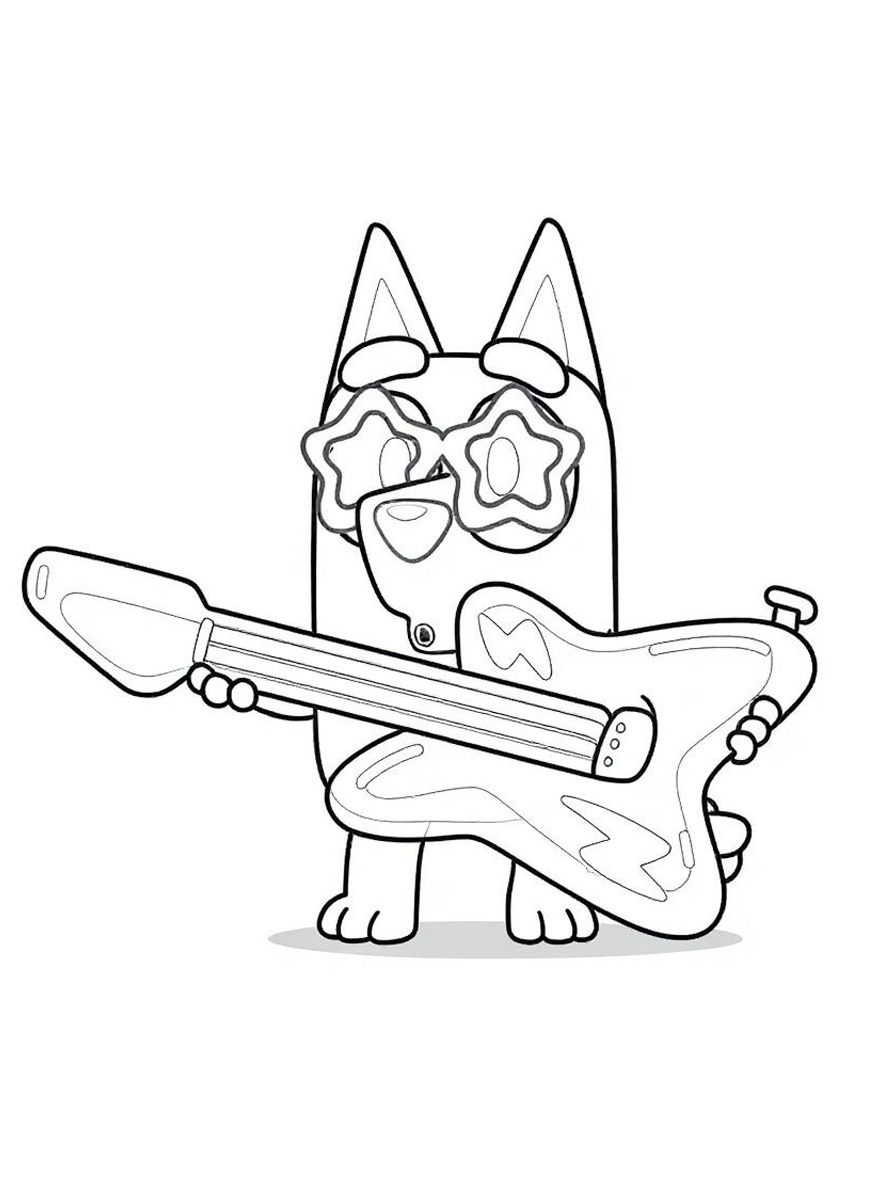 Bingo rock star coloring page