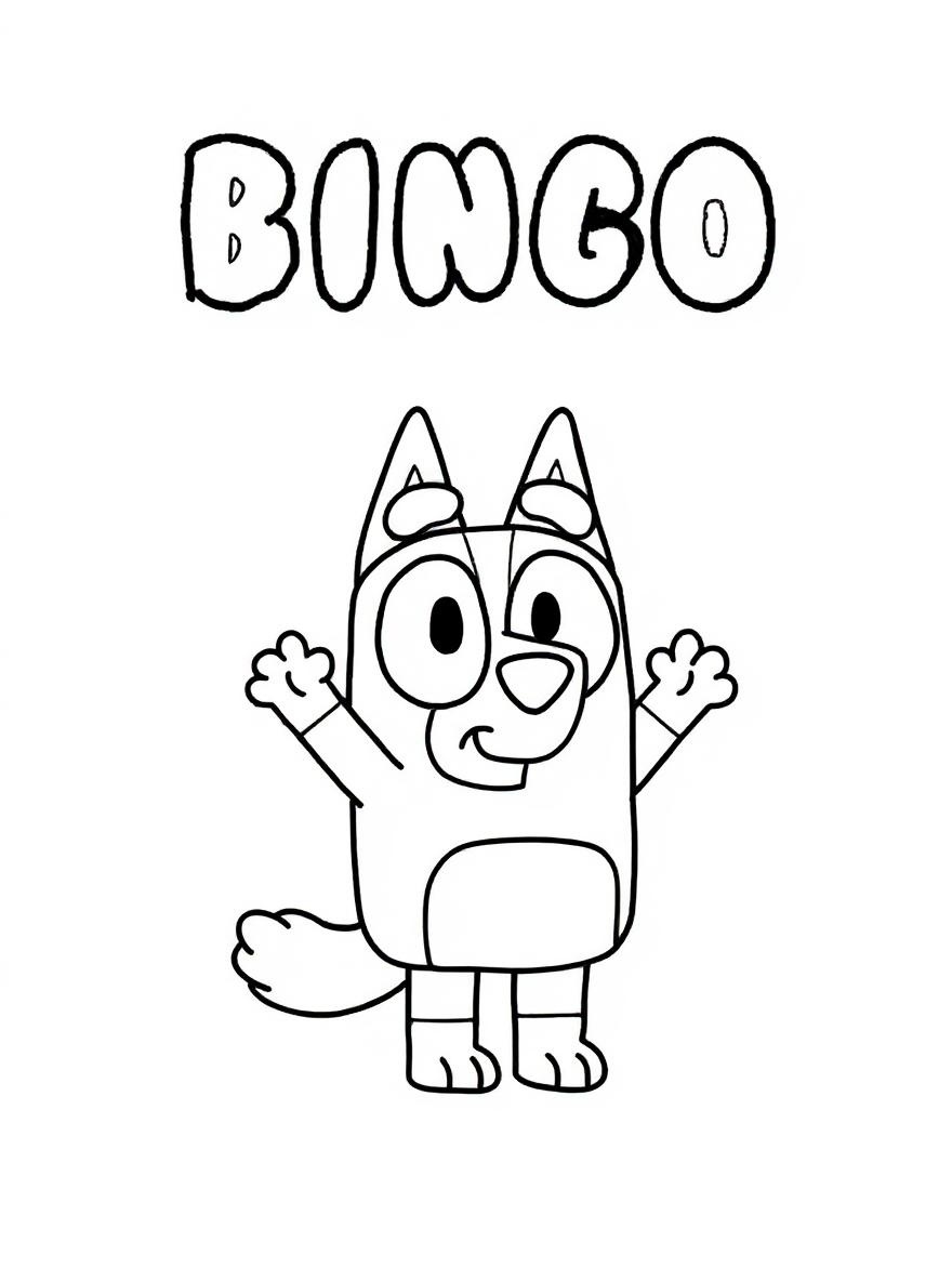Bingo standing coloring page