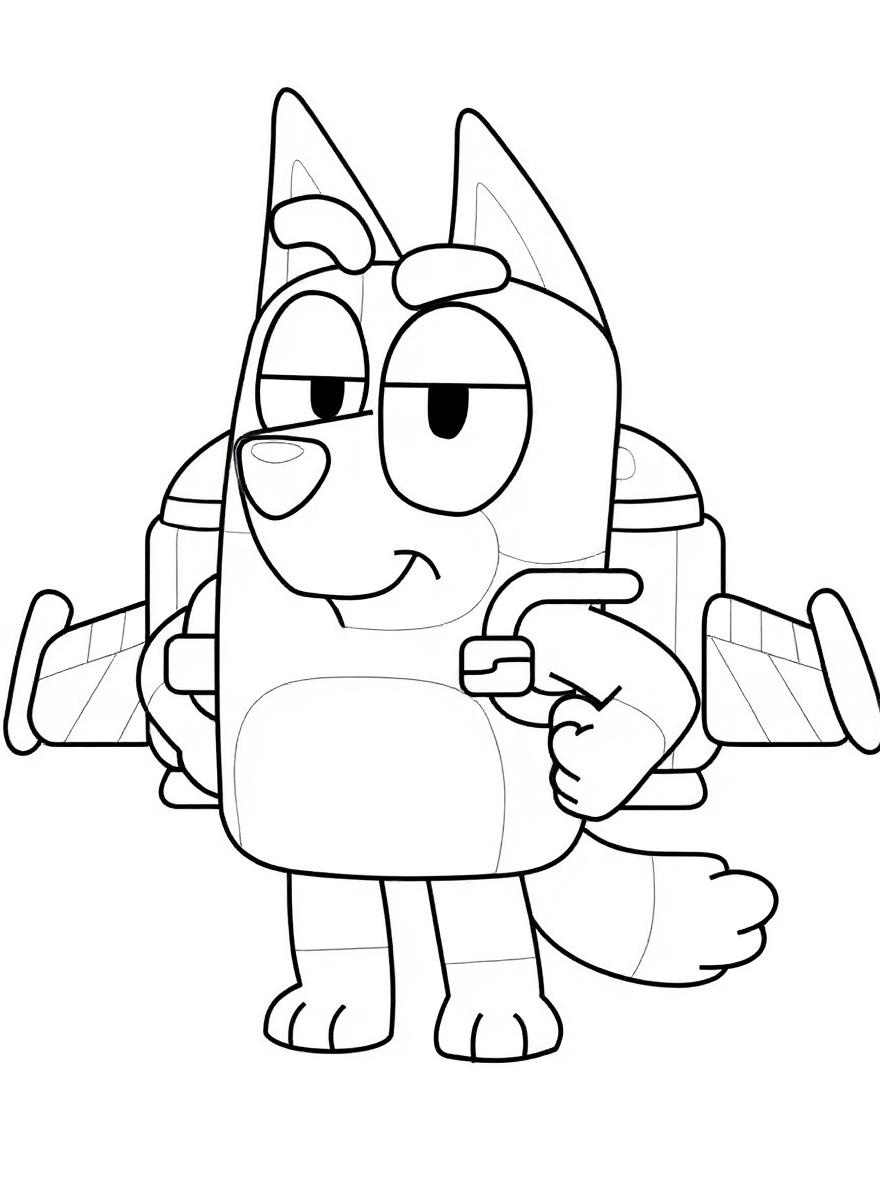 Bingo with a jetpack coloring page