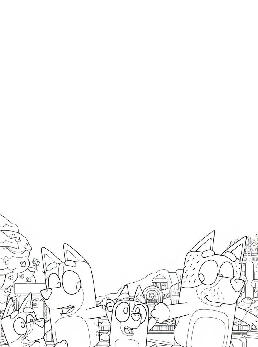 Bluey and Bingo Family coloring page
