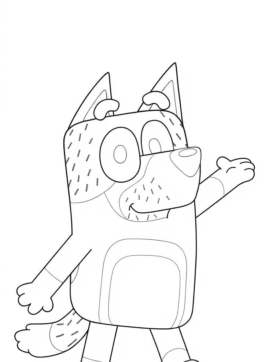 Bluey dad bandit heeler coloring page
